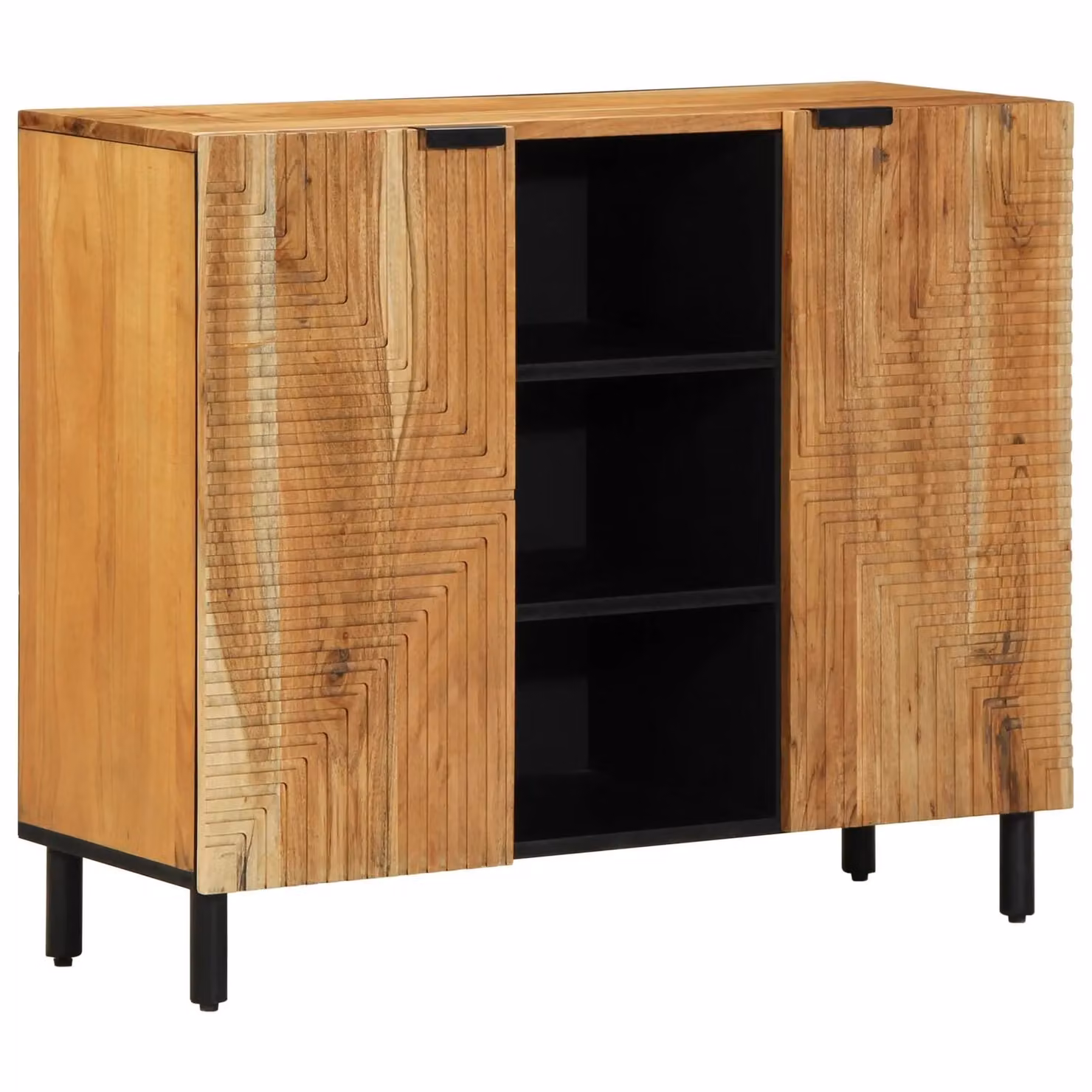 Berkfield Home Acacia Wood Sideboard in Beige, W/D/H: 90 x 33 x 75 cm – 2