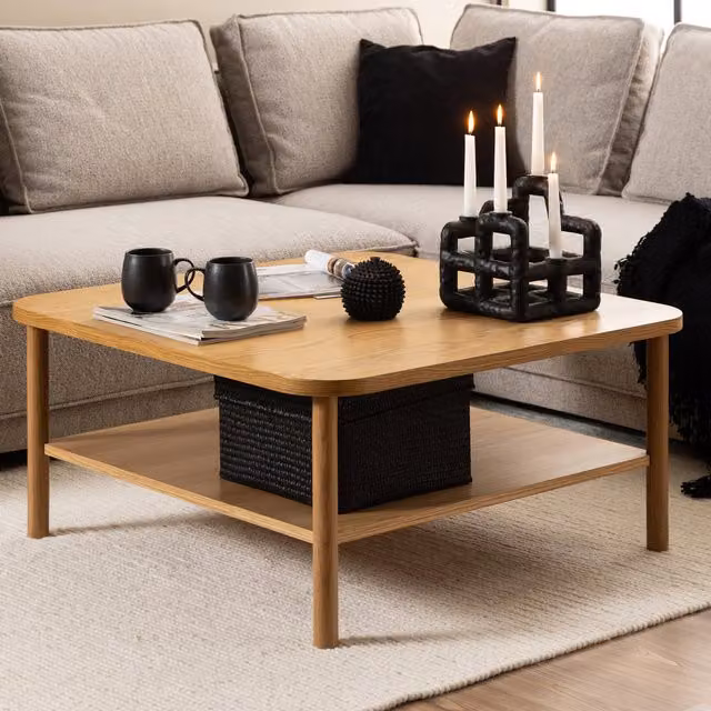 Furniture To Go Banbury Square Coffee Table in Brown Oak Wood