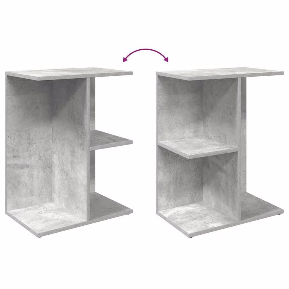 Berkfield Home Bedside Table in Concrete Grey, W: 46.5 cm, D: 29 cm, H: 61 cm – 3