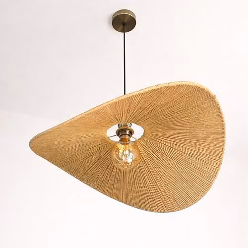 CGC Lighting Paloma Large Round Hemp String Lampshade in Beige, Diameter: 60 cm – 3