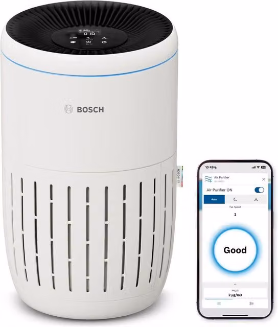 Bosch Air 2000i 3-in-1 Air Purifier, White, with HEPA and Activated Carbon Filters and Smart Home Integration