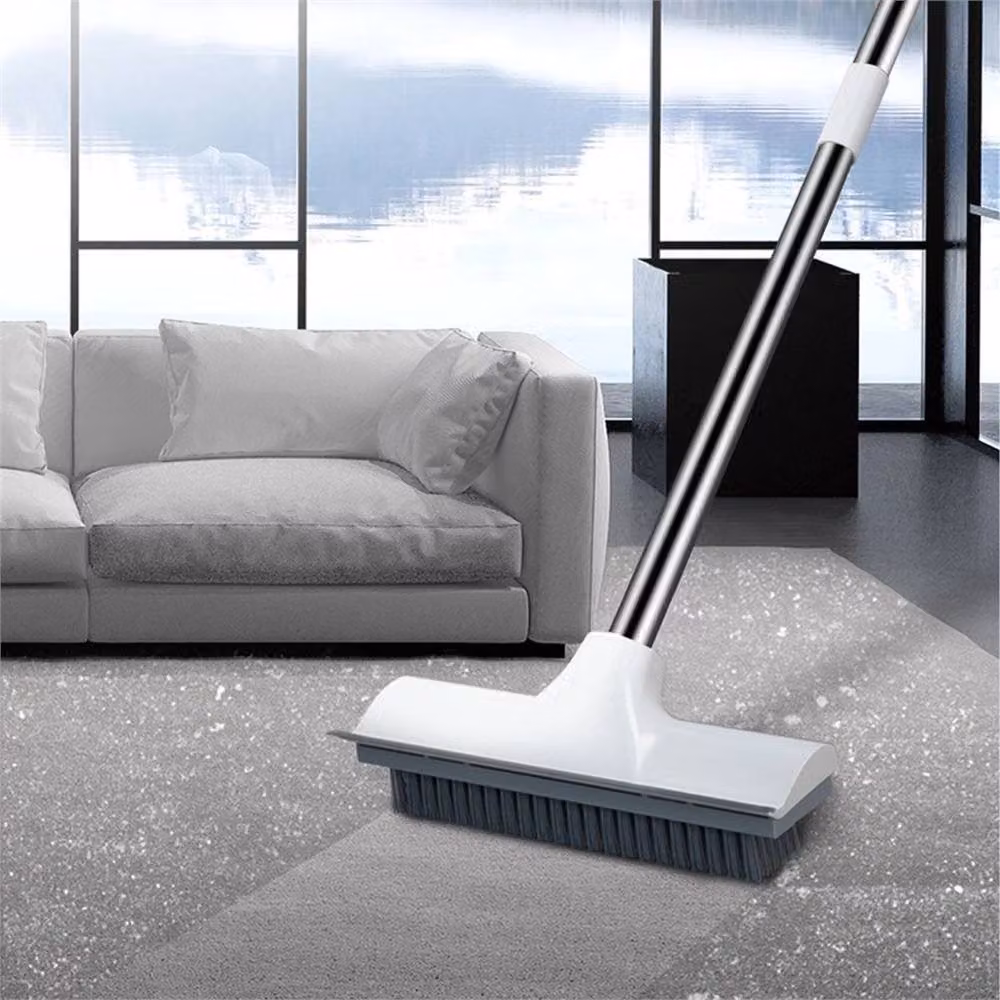 NESTLUNE Sweeping Yard Broom with Scraper and Long Handle in Grey and White, W/D/H: 100 x 15 x 15 cm – 5
