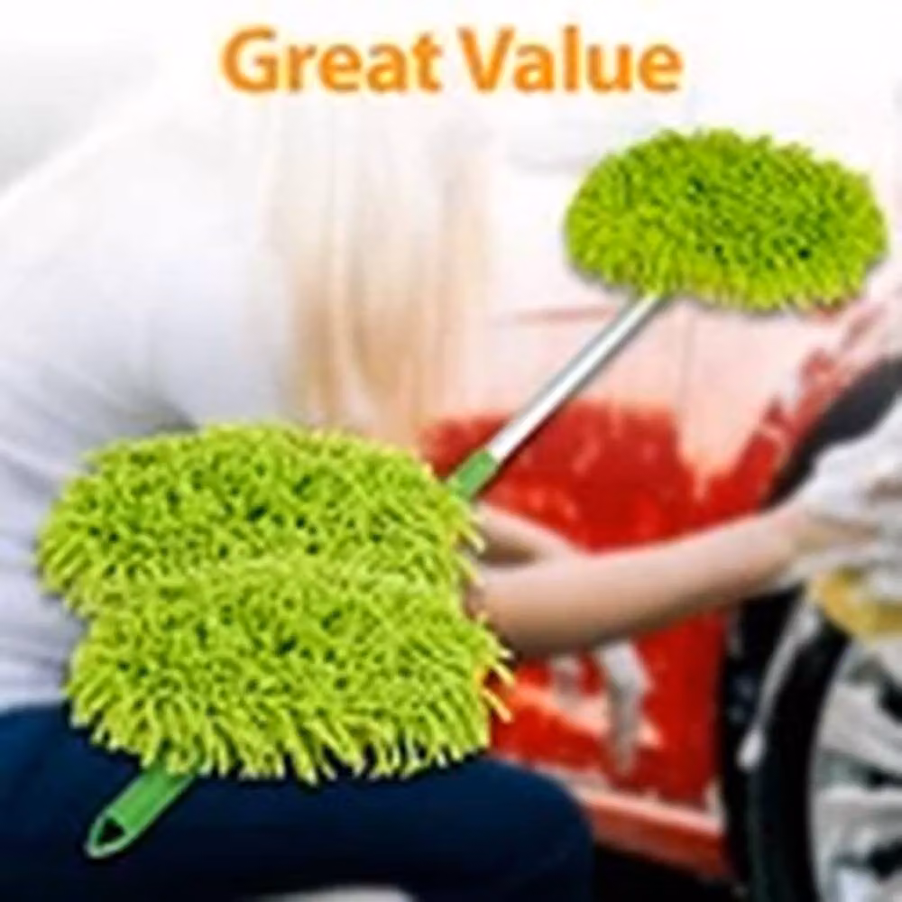 EONLION Green Telescopic Car Cleaning Brush and Microfibre Mop Wash Kit – 3