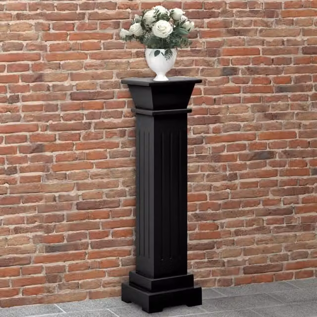 Berkfield Home Classic Square Pillar Plant Stand in Black MDF, W/D/H: 17 x 17 x 66 cm – 1