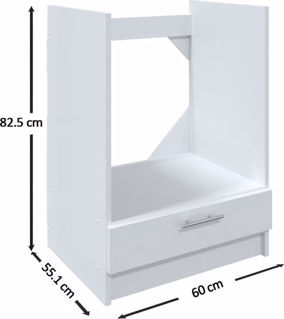 JD Greta Modern Built-in Kitchen Appliance Housing Unit in Matt Grey and White