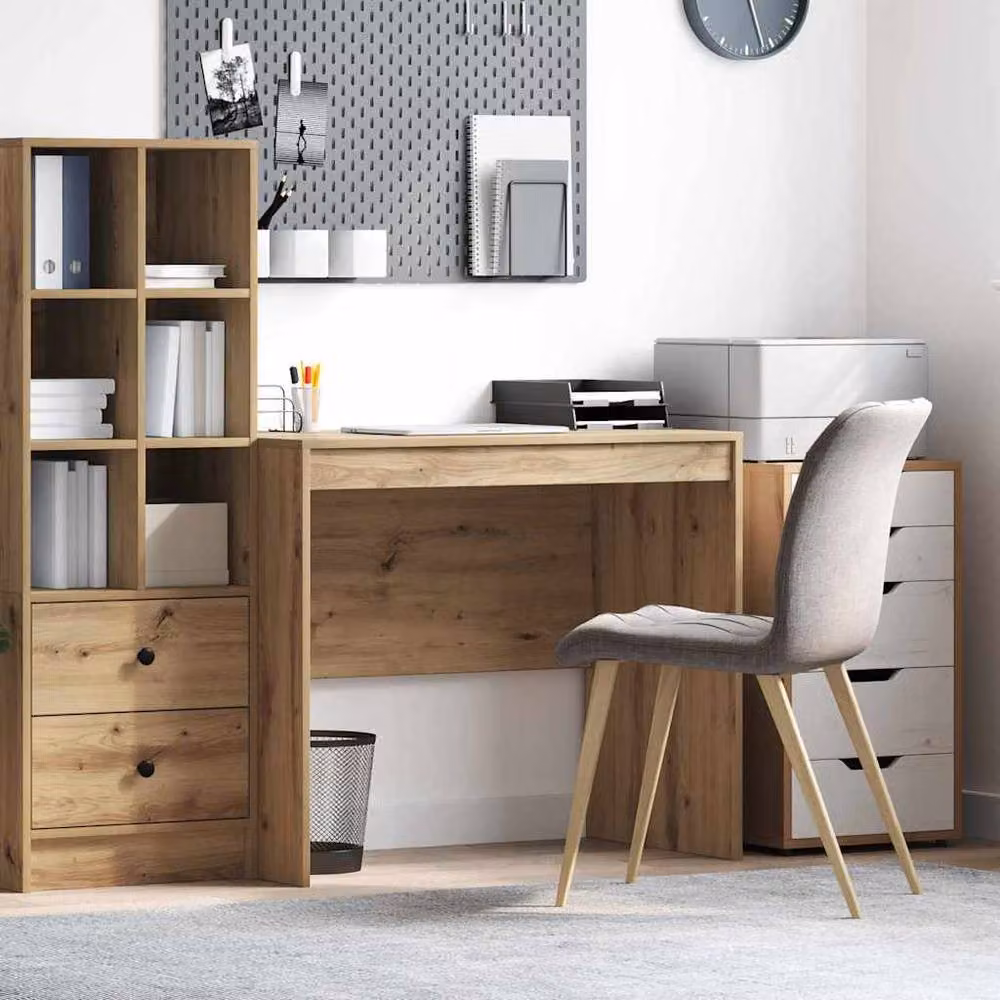 Berkfield Home Artisan Oak Writing Desk in Brown, W/D/H: 90 x 50 x 76 cm – 2