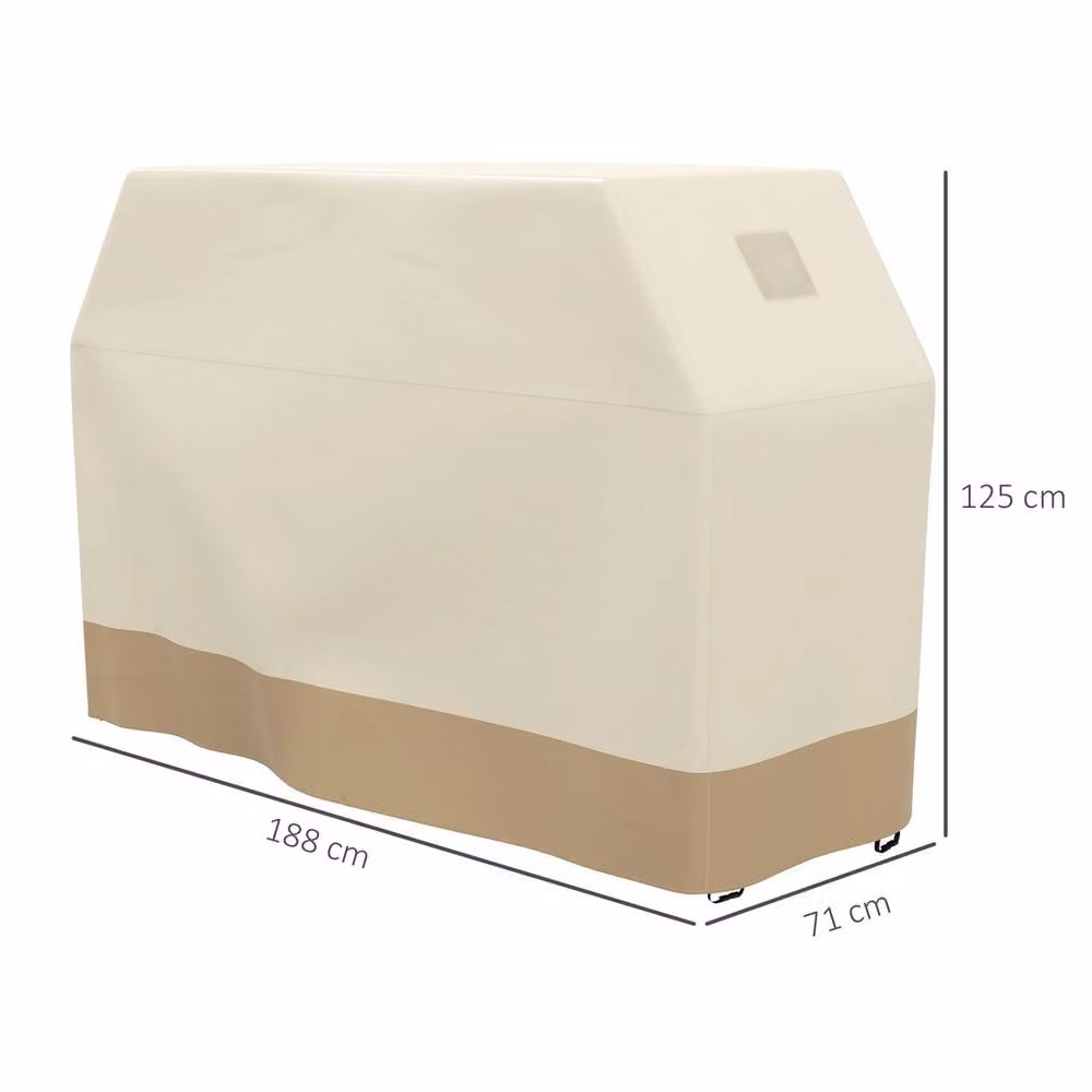 EONLION Waterproof UV Protection Barbecue Cover in Beige, W/D/H: 125 x 100 x 71 cm – 2