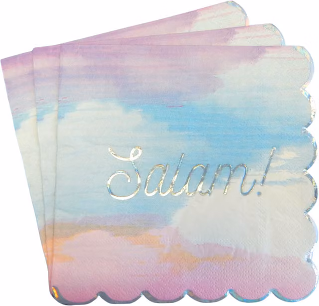 Salam Pastel Iridescent Blue Paper Party Napkins