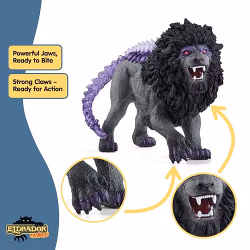 Schleich Eldrador Shadow Lion Toy Figurine – 5