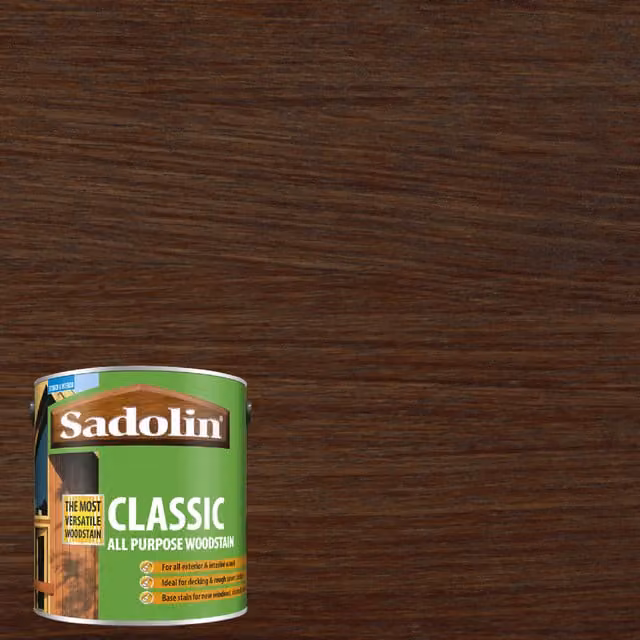 Sadolin Classic All Purpose Solvent Based Woodstain in Walnut Brown, Matt, 1 l