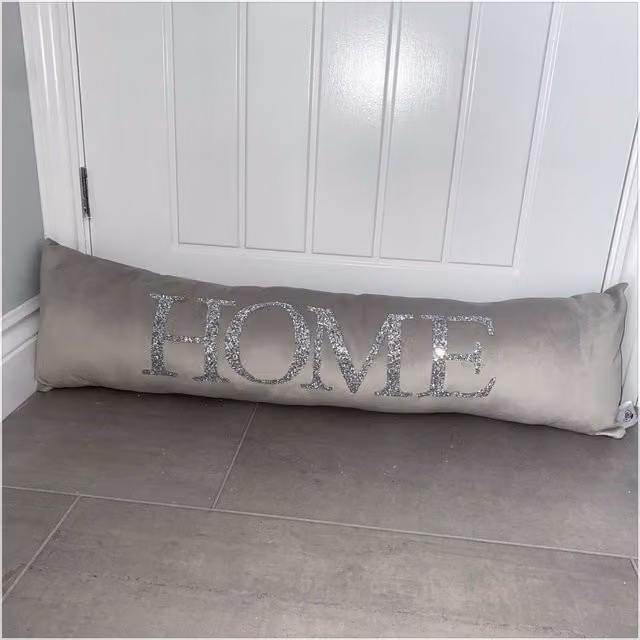 Fabricnco Silver and Grey Plush Home Glitter Draught Excluder