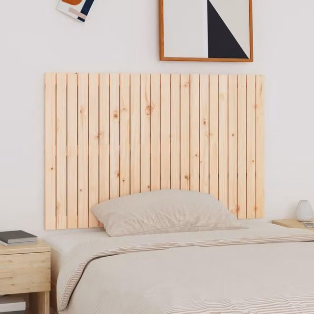 Berkfield Home Rustic Solid Wood Pine Wall Headboard in Brown, W/D/H: 140 x 3 x 90 cm