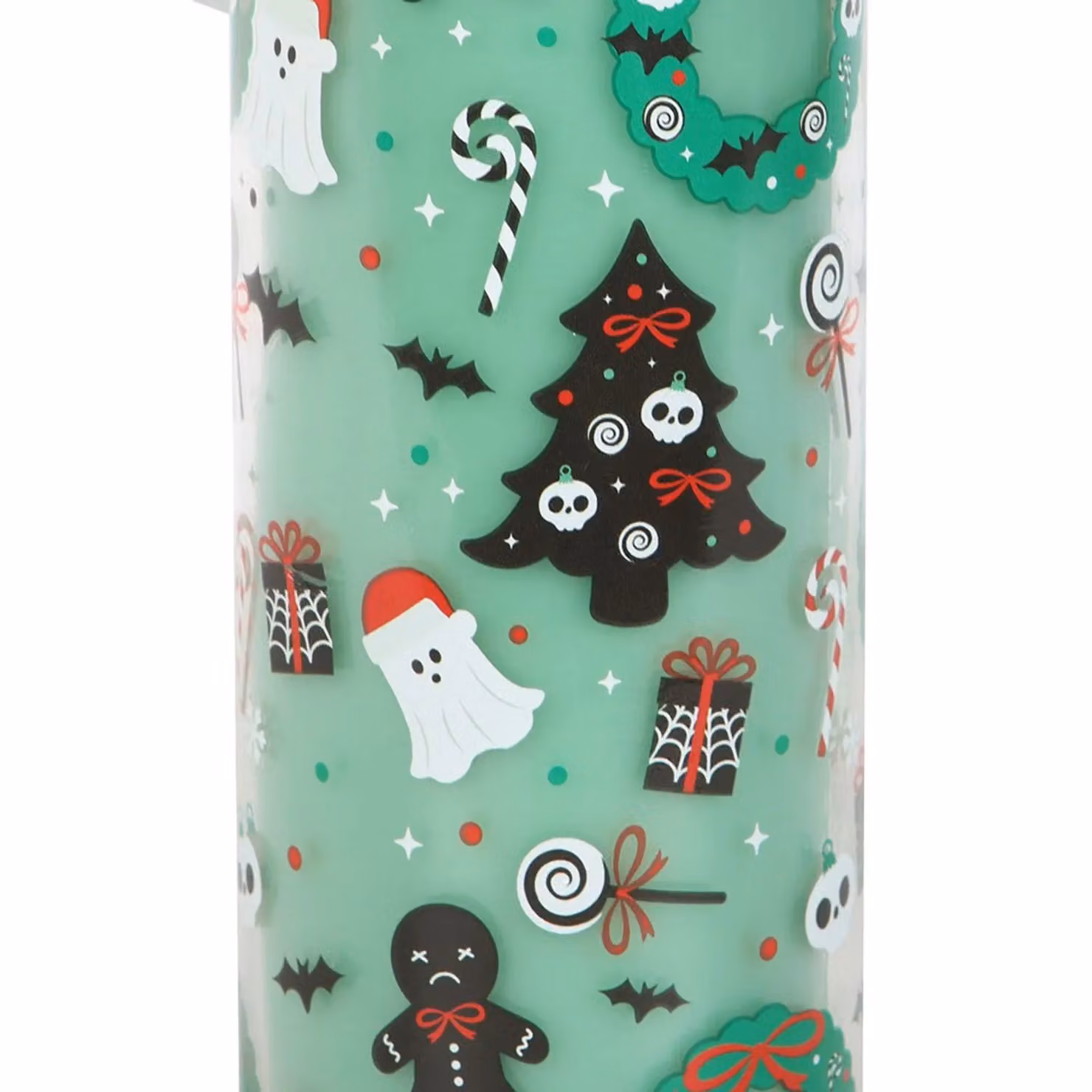 Something Different Merry Creepmas Cursed Candy Cane Tube Candle in Light Green – 2