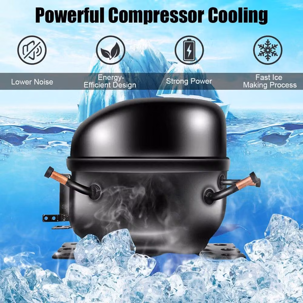 Costway Portable Countertop Ice Maker with Digital LCD Display, Silver – 6
