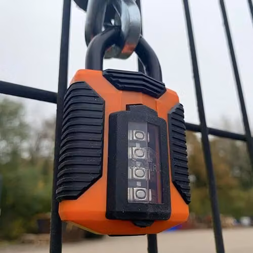 Squire Heavy Duty 4 Wheel Combination Padlock CP50, Orange, 50mm – 4