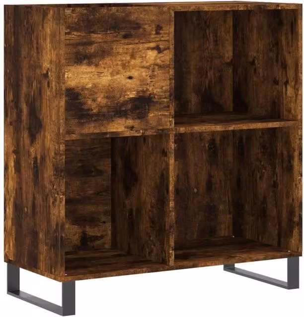 Berkfield Home Industrial Record Cabinet in Smoked Oak Brown, W/D/H: 84.5 x 38 x 89 cm