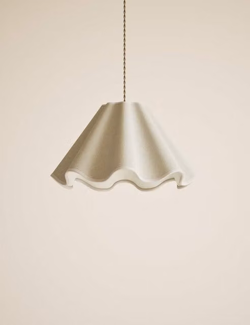 M&S Pink Fabric Wave Scallop Cone Lampshade