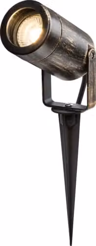 Netlighting Knightsbridge Eamon IP65 GU10 Polycarbonate Ground Spike Garden Light in Gold/Brass/Yellow