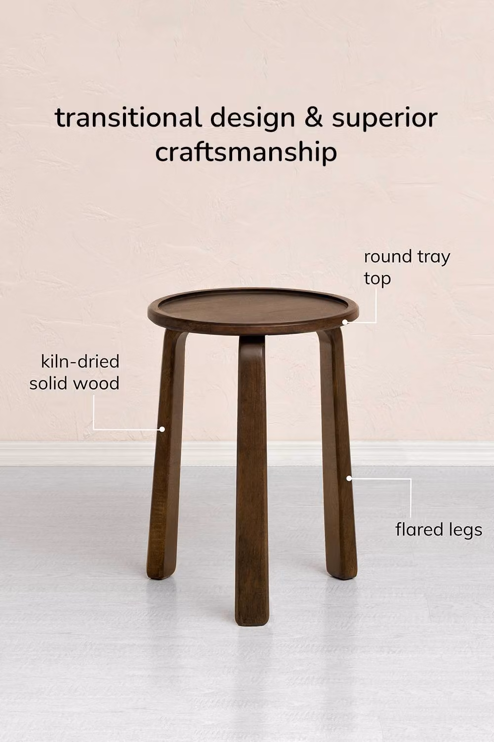 MH London Daisy Round Solid Mango Wood Side Table in Dark Brown – 3
