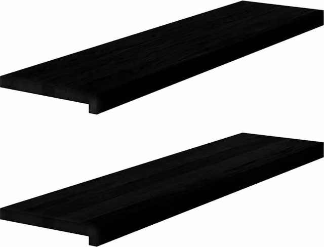 Berkfield Home Solid Oak Wood Window Sills, 2 Pieces, Dark Brown, W: 100 cm, D: 30 cm, H: 2 cm – 1