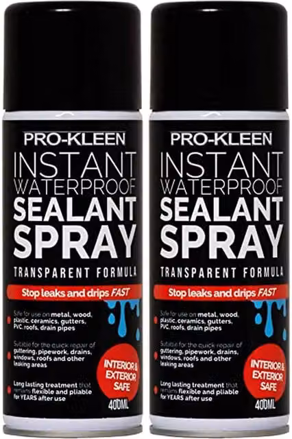 Pro-Kleen Instant Waterproof Sealant Spray, Transparent, 2 x 400ml – 5