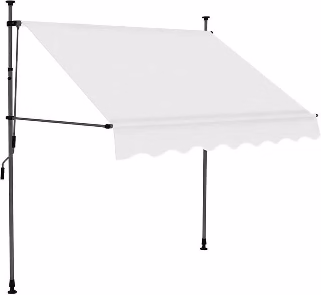 Berkfield Home Manual Retractable Awning with LED, Beige, Width: 150 cm