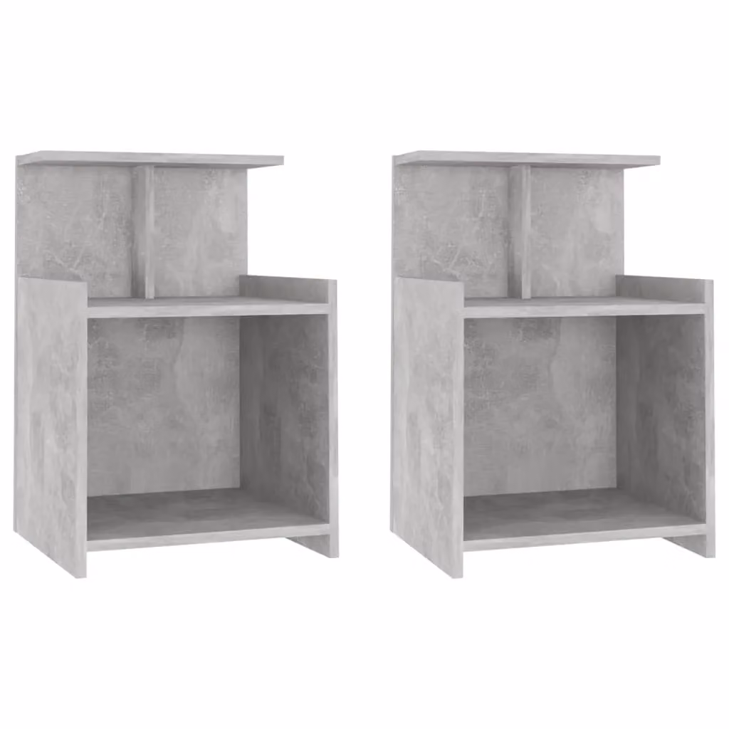 Berkfield Home Bed Cabinets, 2 Piece Set in Concrete Grey, W/D/H: 40 x 35 x 60 cm – 2