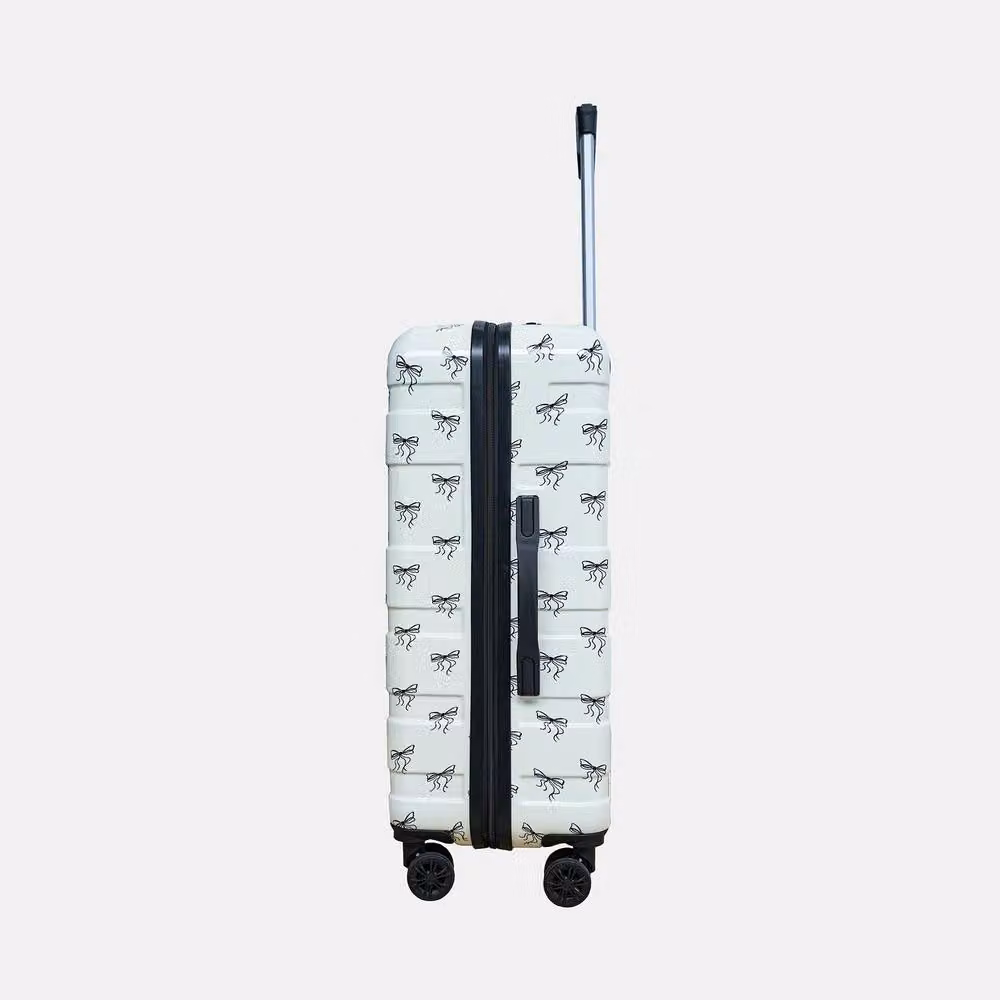 OHS Bows Print Hard Shell ABS Luggage Set of 3 in White – 3