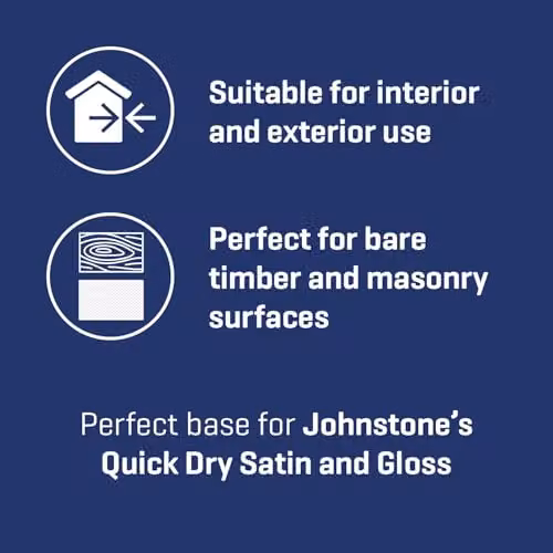 Johnstone's Quick Dry Gloss Primer Undercoat in Brilliant White, Water Based for Interior Wood and Metal, 0.75 L – 3