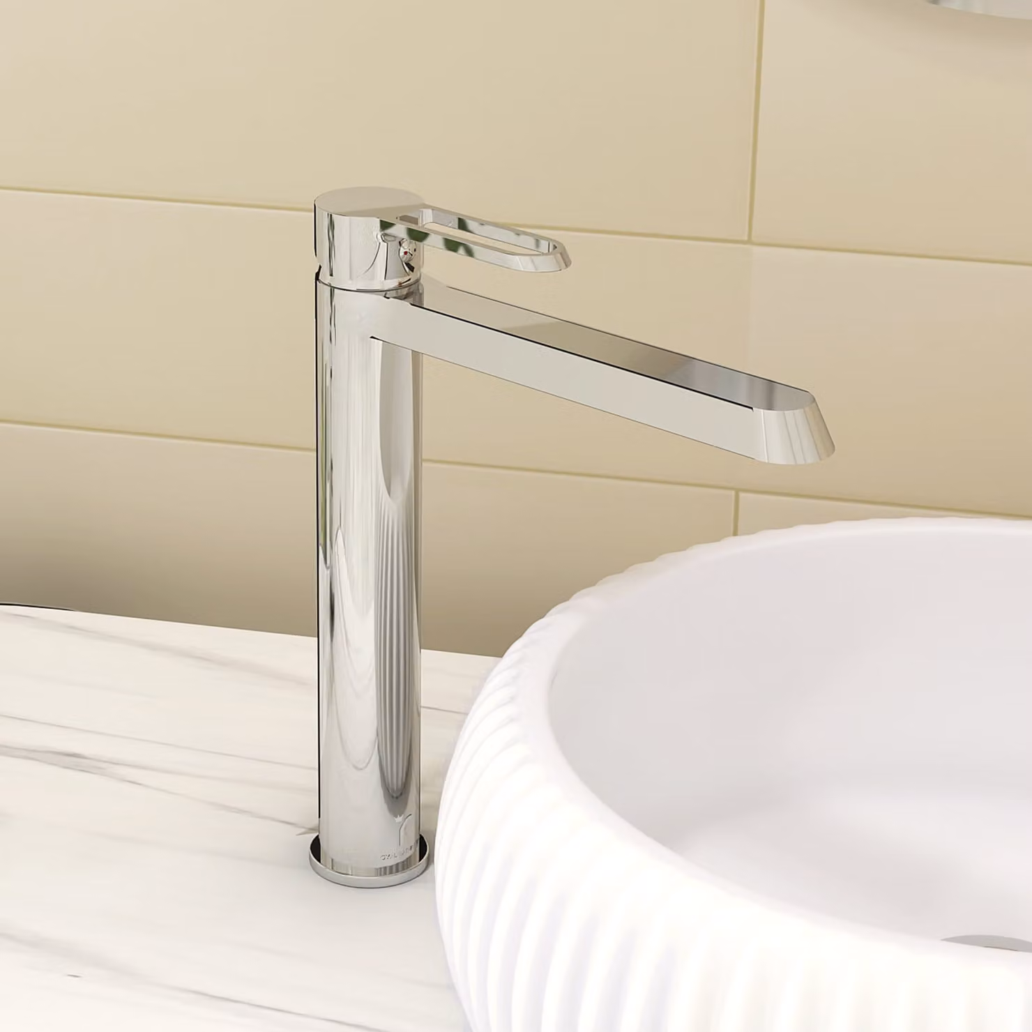 Royal Bathrooms Noble High Rise Round Mono Basin Mixer Tap in Chrome