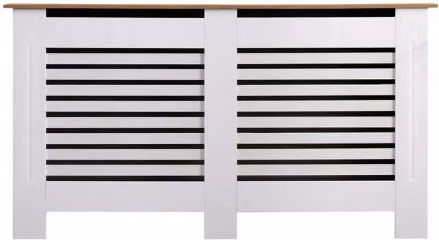 PAWNORA Large MDF Radiator Cover in White, W/D/H: 151.5 x 82 x 19 cm
