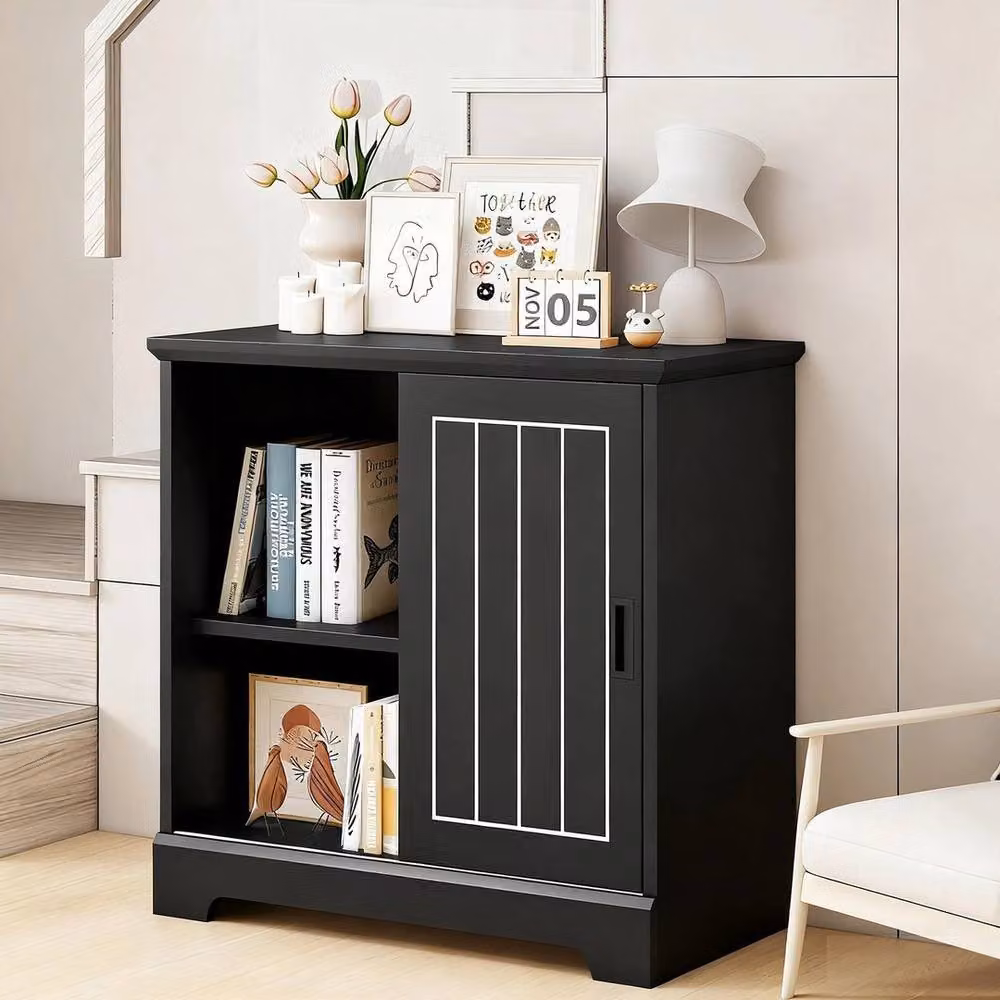 KORVIXA Black Farmhouse Coffee Bar Station Sideboard – 4