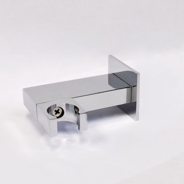 Nes Home Chrome Brass Square Wall Mounted Elbow Shower Handset Bracket Holder in Silver