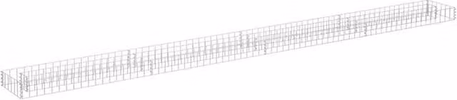 Berkfield Home Silver Galvanised Steel Stone Gabion Raised Bed, W: 360 cm, D: 30 cm, H: 10 cm
