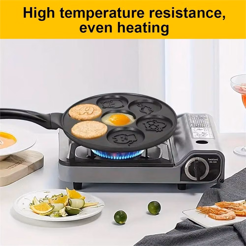 Nordara Non-stick 7-Hole Pancake Griddle Pan, Black, Diameter: 45 cm – 4