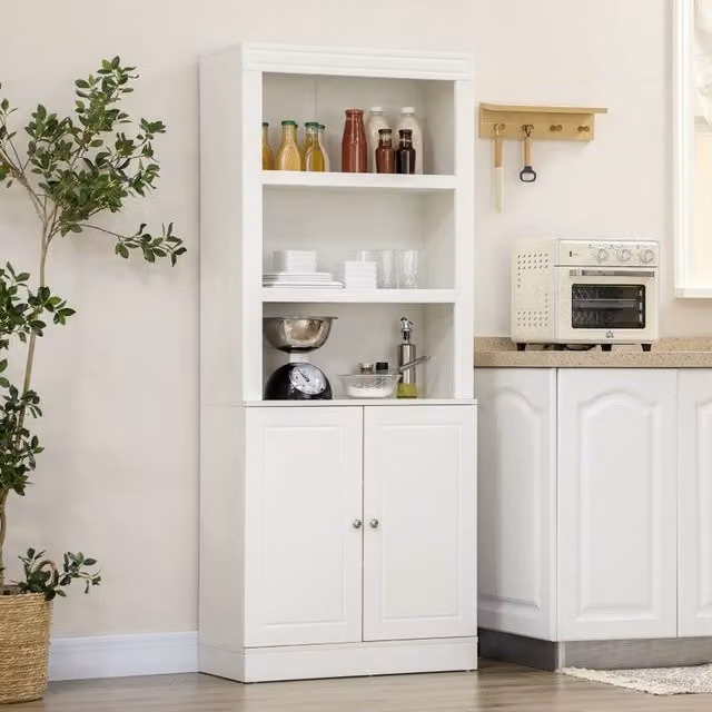 STILVORA Modern White Sideboard Storage with Adjustable Shelves – 1