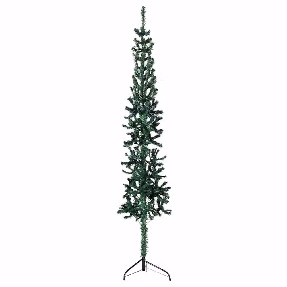 Berkfield Home Slim Artificial Half Christmas Tree in Green with Stand, Height: 240 cm – 2