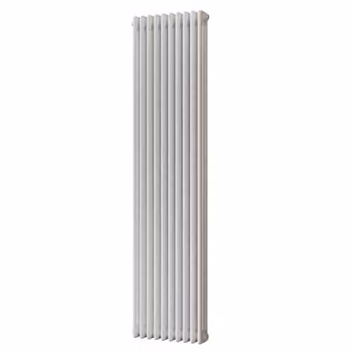 UK Radiators Alpha 3 Column Vertical Traditional Cast-Iron Style Radiator in White, H: 1800 mm, W: 465 mm – 2