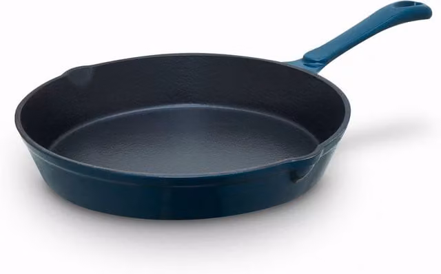 Barbary and Oak Blue Enamelled Cast Iron Round Frying Pan, Diameter: 26 cm
