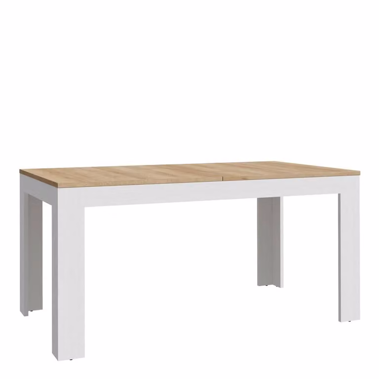 Wyld Haus Bramblecroft Extending Dining Table with Riviera Oak Top and White Base