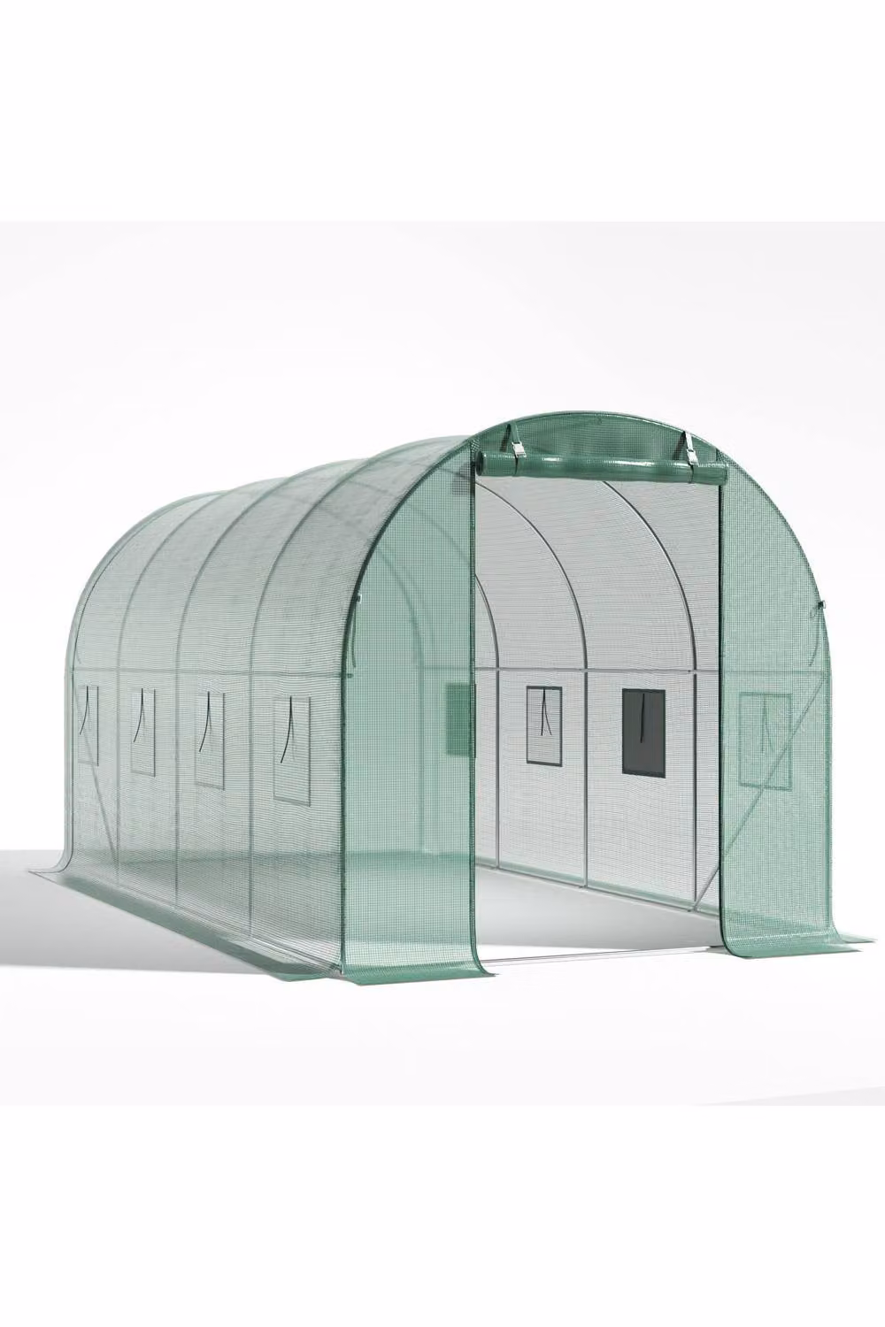 H&O Direct Walk-in Tunnel Outdoor Greenhouse with Steel Frame, Green, W/D/H: 300 x 200 x 300 cm – 2