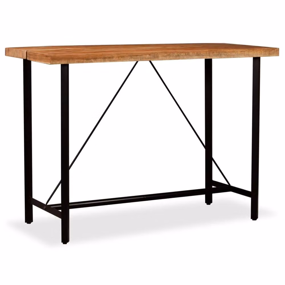 Berkfield Home Beautiful Bar Table in Brown Solid Acacia Wood, W: 150 cm, D: 70 cm, H: 107 cm – 2