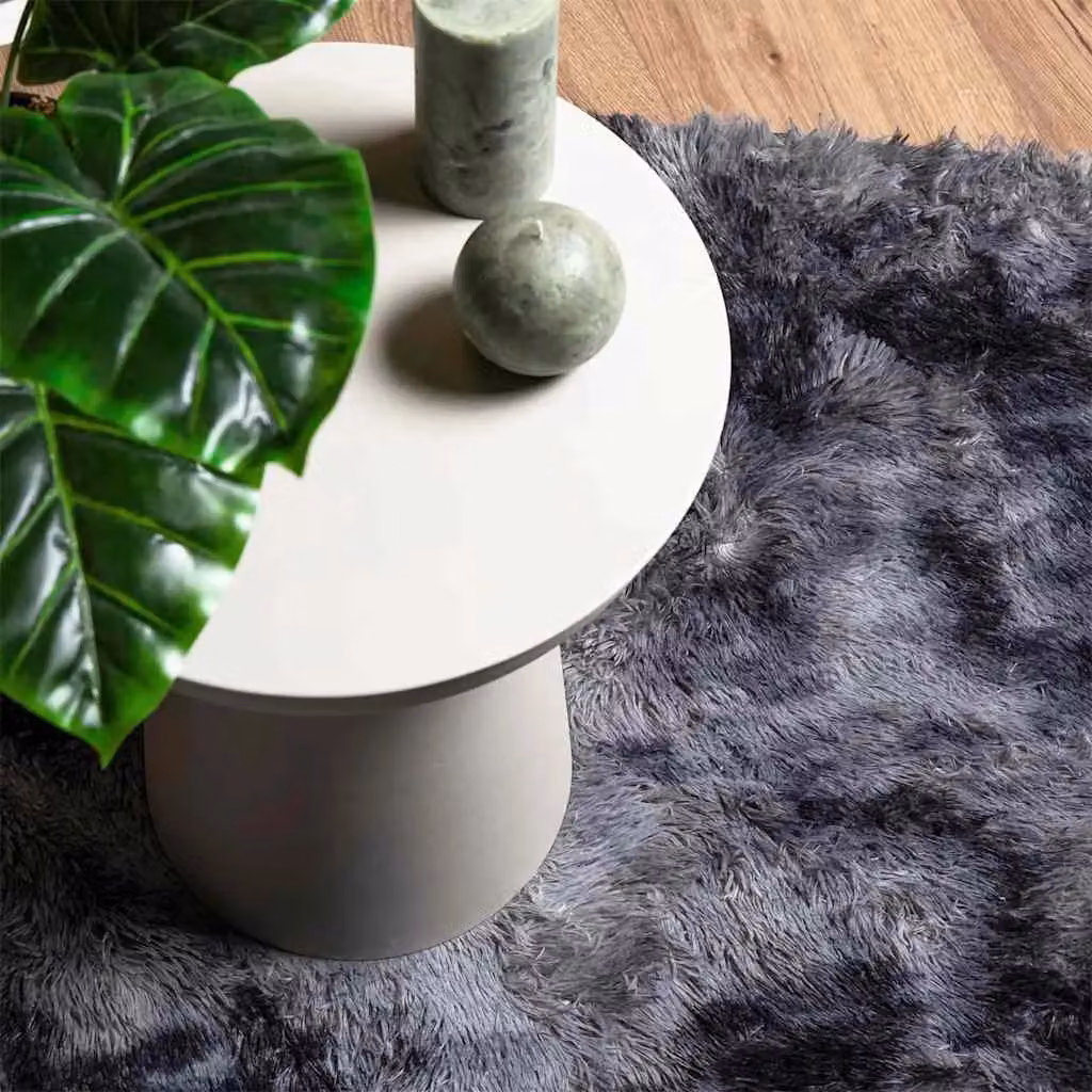 Berkfield Home NAVARRA Shaggy High Pile Rug, Dark Grey, W/D/H: 160 x 160 x 1 cm – 7