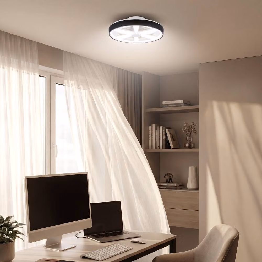 Briloner Black LED Ceiling Fan with Remote Control, Dimmable RGBIC Colour Changing Light and Timer – 6