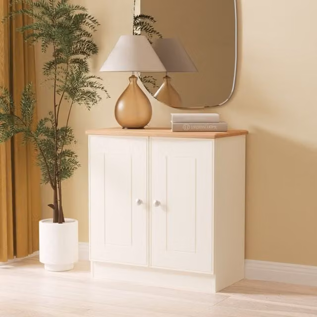 Ready Assembled 2 U Albert 2 Door Freestanding Cabinet in Beige