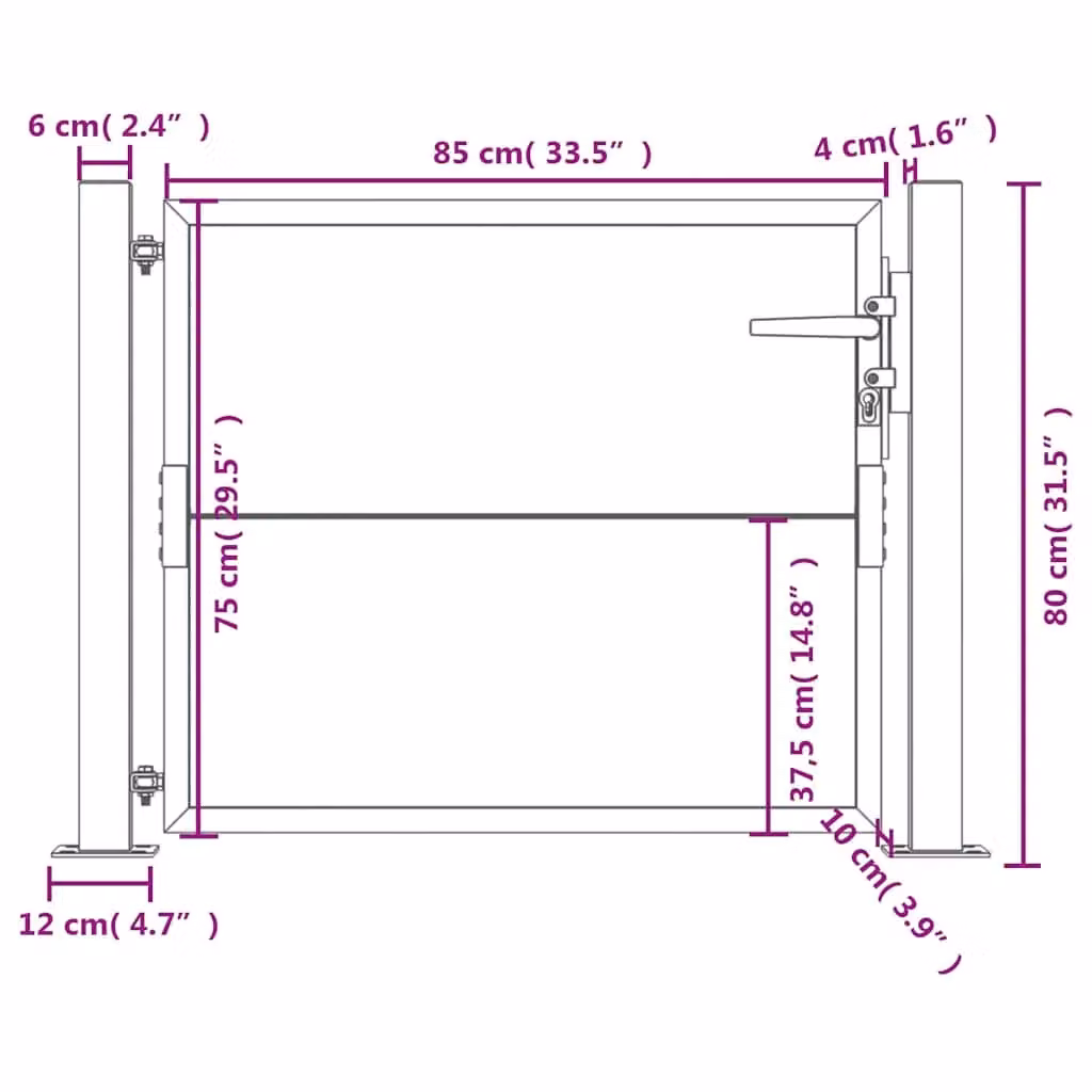 Berkfield Brown Corten Steel Garden Gate W: 105 cm, H: 80 cm – 4