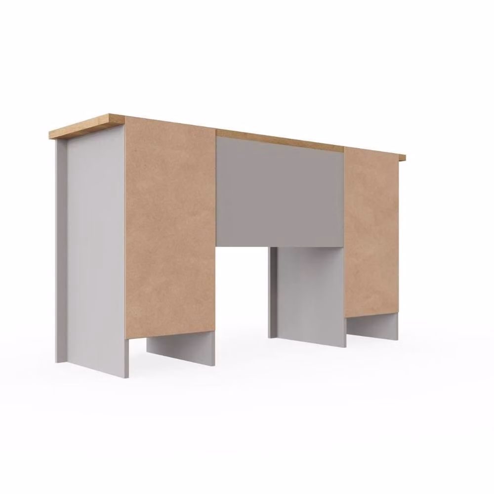 Timber Art Design Lisbon Double Pedestal Writing Desk in Light Grey Oak Finish W/D/H: 135 x 40 x 75 cm – 2