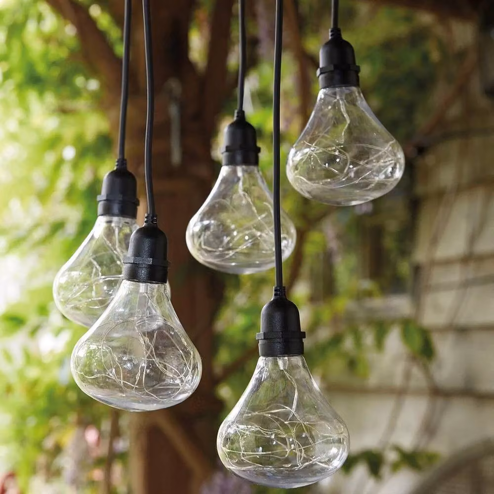 FLAVORA Bubbles 5 Drop Pendant Light, Black, Battery Powered – 3