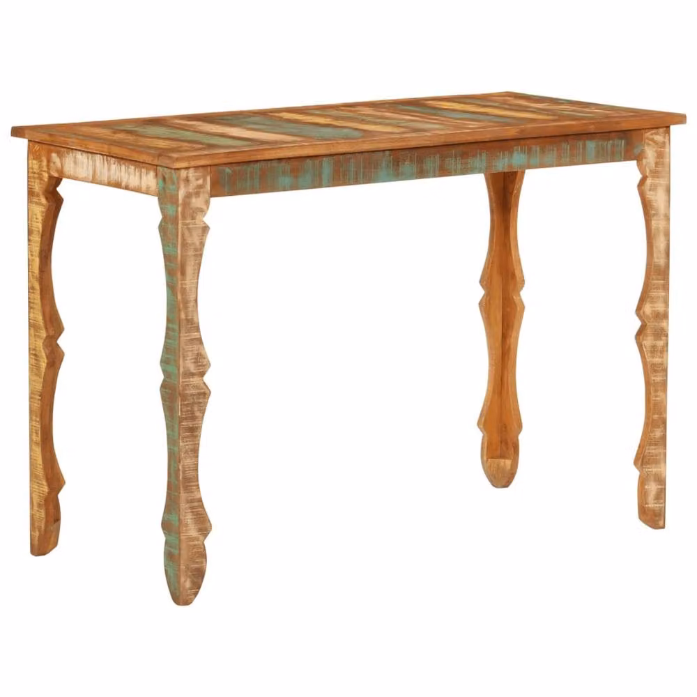 Berkfield Home Elegant Rectangular Dining Table in Multicolour Reclaimed Solid Wood, W/D/H: 110 x 52 x 76 cm – 2
