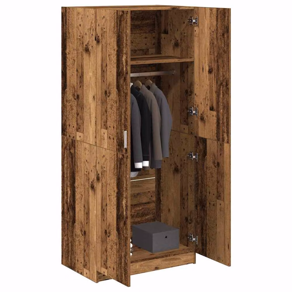 Berkfield Home Old Wood Wardrobe in Brown, W/D/H: 80 x 52 x 180 cm – 2